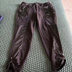 Black Cargo Pants with Button Detail